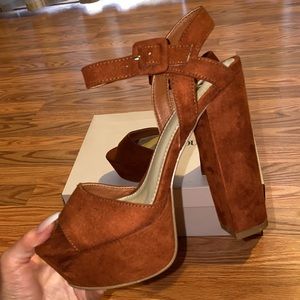 Brand new burnt orange platform heels
